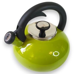 Sur La Table Whistling Tea Kettle - Apple Green Enamel - Preowned / Chipped